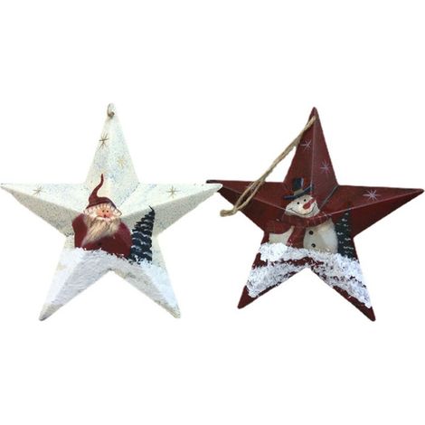 Scheunenstern - Metal - 5 Pulgadas - Para Decoracion Exterior E Interior - Pack De 2 (1/5)