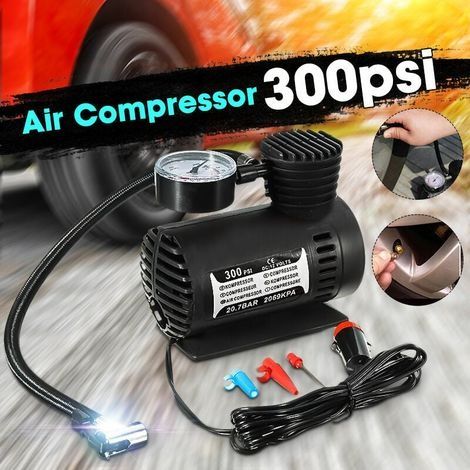 Candyse 12V 300PSI voiture universelle mini pompe de gonflage électrique gonfleur d'air de pneu portable pompe de compresseur automatique pour voiture moto basket-ball vélo balle gonfleur de pneu pomp (1/3)