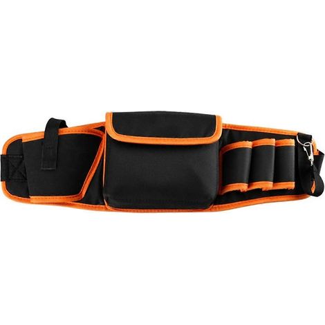 Sacoche porte-outils multifonctionnelle à la taille, avec organiseur de vis à main réglable, pochette utilitaire en tissu Oxford pour charpentiers. (1/5)