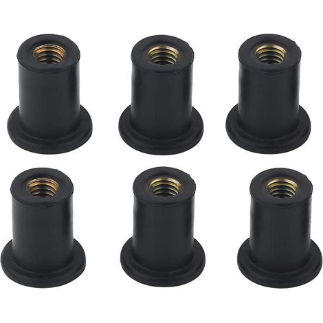 Kayak Well Nuts, Écrous de puits, boulons de Pare-Brise en Caoutchouc durables Replacement pour écrous de puits en Caoutchouc Durable 6pc Replacement pour Motos Kayak Canoe Boats (1/5)