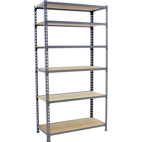 Simonrack Mensola Leggera Grigia Legno 6 Mensole 2500x900x500 mm (1/3)