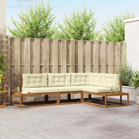 vidaXL  Outdoor Sofa Set  Natural and Cream