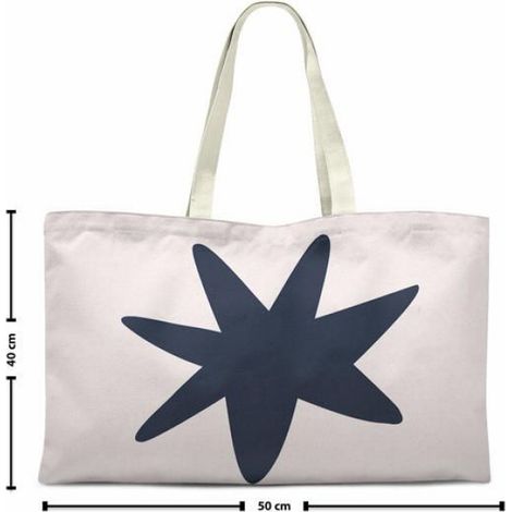 Tote bag sac shopping en coton Bonamaison 70 x 50 cm, anse épaule réutilisable (1/2)