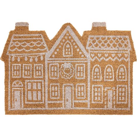 Fußmatte MUHIKAP Naturfarben 60 x 90 cm Weihnachtsmotiv Kokosfasern