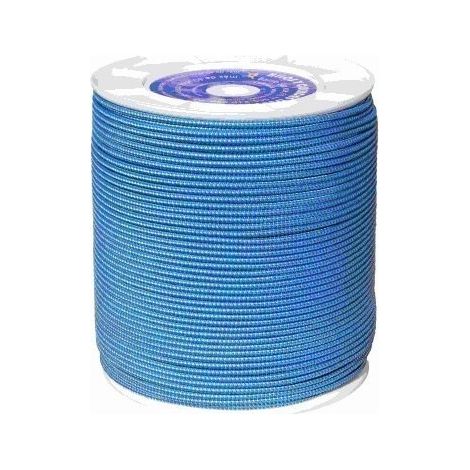 Cuerda Trenzada  Doble 04,5Mm Nylon Blanco/Azul Sedal Interior Hyc 500 Mt