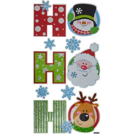 Weihnachtsfiguren-Aufkleber „Ho Ho Ho“, 18 x 35 cm - (1/4)