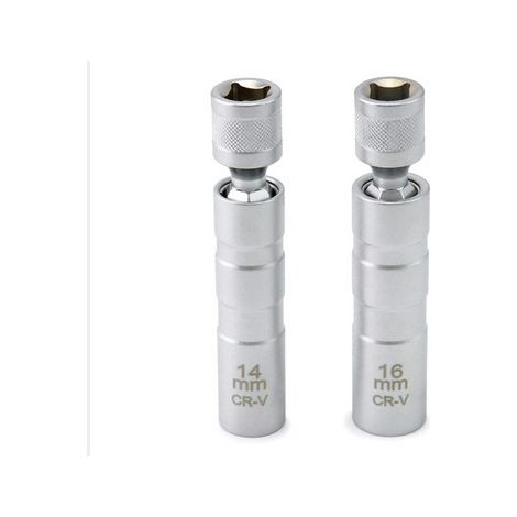 Lntyq De Cle a Bougie, Douille Bougie 14mm / cle a Bougie 16mm, Outil de Démontage de Bougies, Douille à Bougie Pivotante à Paroi Mince 12 Pans 3/8 Pouces CR-V, Outil Spécial pour Automobiles