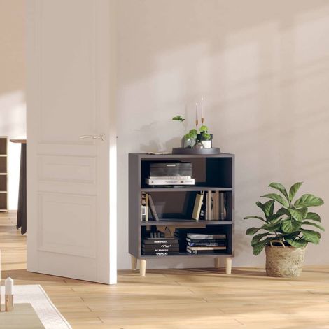 vidaXL Buffet gris brillant 57x35x70 cm bois d'ingénierie (1/5)