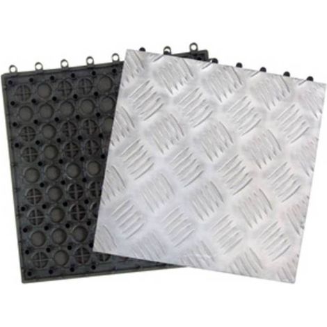 10 x PIASTRELLA ALLUMINIO ANTISCIVOLO 30X30CM