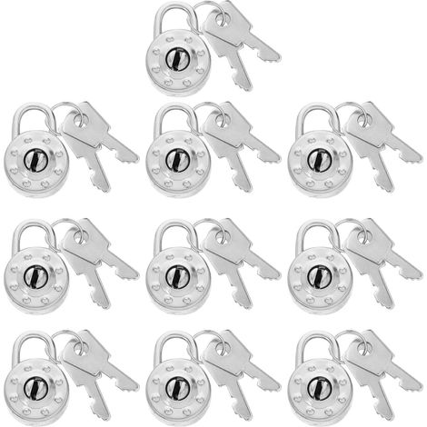 de 10 mini cadenas ronds avec clés en alliage de zinc et fer
