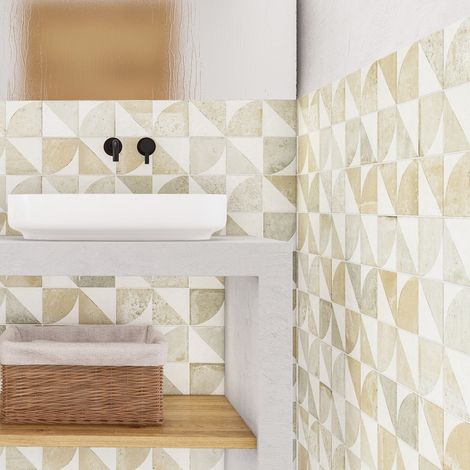 Carrelage mural intérieur effet pierre mat Benasal Libori 11,5x23 cm Écru (1/3)