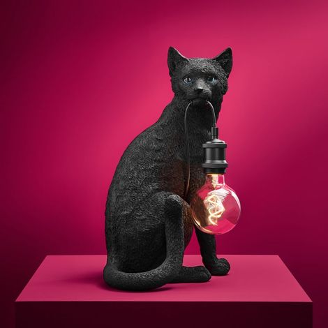 LAMPADA DA TAVOLO GATTO CHOUCHOU NERO (1/3)