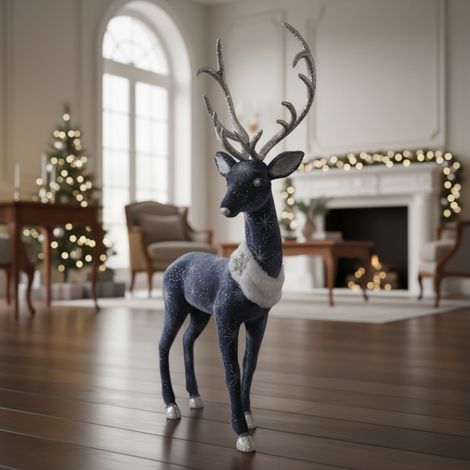 Luxurious Grand Snowflake Deer Ornament (1/2)