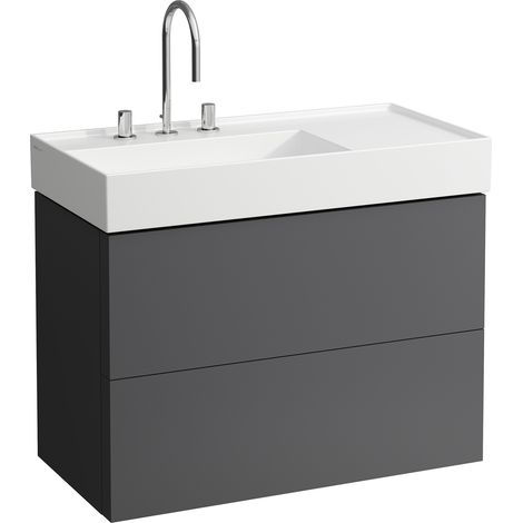 Meuble sous-vasque KARTELL 600x880x450mm, 2 tiroirs gris ardoise (1/5)