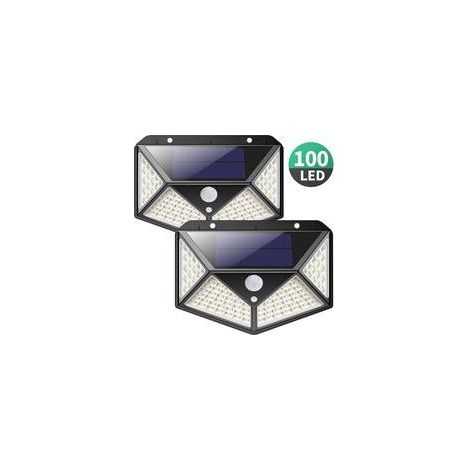Lampe Solaire Extérieur 100 led, 2 Pack éclairage Solaire Extérieur Détecteur de Mouvement éclairage 270Ḟ étanche, Spot Solaire Extérieur 2200mAh Lumière Lampe Puissante sans Fil pour Jardin (1/5)