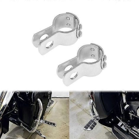 Motorrad-Motorschutzbügel 1 1/4" (32 mm) Highway-Fußrastenhalterung mit Klemmen für Harley Touring, Sportster, Dyna und Yamaha – verchromte Fußrastenklemme (1/5)