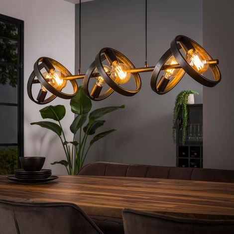 Suspension moderne en métal avec anneaux 6 lampes ERVO (1/5)