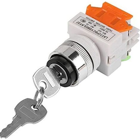 Commutateur Rotatif à Clé à 2 Positions avec 2 Clés Interrupteur de Verrouillage pour Ouvrir Fermer le Circuit 220V (1/4)