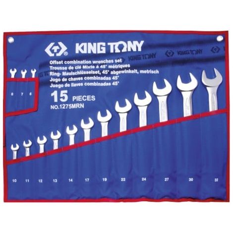 KING TONY - Trousse tissus de clés mixte à 70° 15 pièces