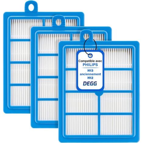 3 - Filtre HEPA H13 - Accessoire aspirateur - Compatible Philips Electrolux Aeg Tornado - Filtration allergènes poussière - Pour Performer Power Pro Jetmaxx - Blanc - 20x15x5cm