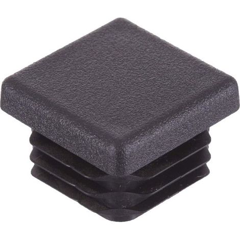 Pieds de meubles tubulaires 16 pièces, embouts carrés nervurés pour tables et chaises (30 mm, noir) (1/5)