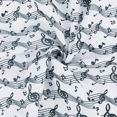 Tissu à Notes de Musique, 1x1.45m Tissu Polyester Thème Musical Tissu à Motif Mélodie pour Décoration de Chaises Tables Rideaux Vêtements Coussins Fêtes (1/5)