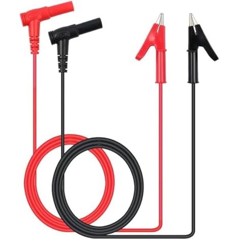 2 Pcs Fiche Banana à Pince Crocodile électriques fils Multimètre cable de Test Sonde Cordon Alligator Flexible Câble de Test Pour les Tests de Laboratoire, 1m