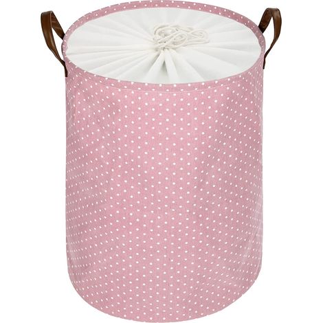 Panier à linge rond pliable, grande capacité, rangement vêtements et jouets (1/5)