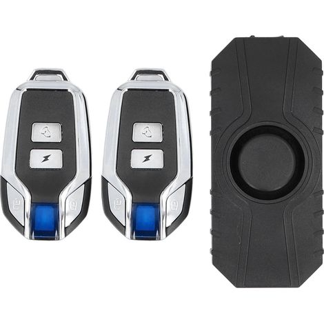 Alarme vélo sans fil avec capteur de vibration et mouvement, étanche, pour moto et vélo électrique, noire, 2 télécommandes (1/5)