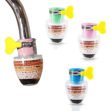 Juego de 6 filtros de grifo de carbón activado de alta calidad para agua potable, filtro de agua de cocina, filtro antical (filtración de 6 capas) (1/5)