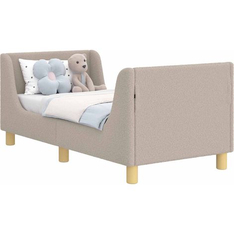 Cadre de lit pour tout-petit avec tête de lit Gris clair Bouclé vidaXL