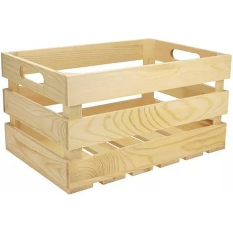 MégaCréa DIY - Cagette en bois ajourée 32,5 x 21,5 x 17 cm (1/2)