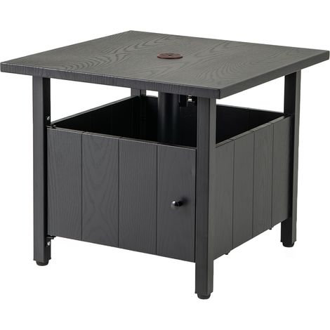 CASART Outdoor Side Table Patio Umbrella Table Base Stand w/2 Sand Bags-Black (1/5)