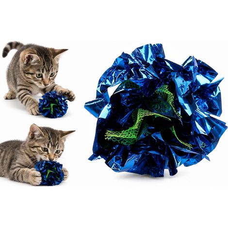 Jouet pour Chat Balle Multicolore en Tissu avec Bruit 8cm (1/5)