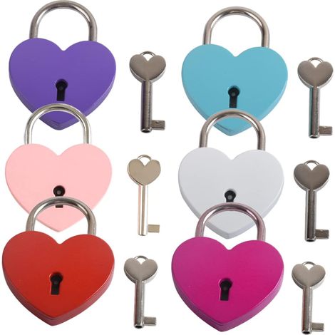 Lot de 6 cadenas en métal en forme de cœur pour couple avec (1/5)