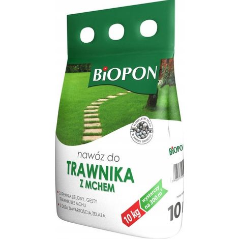 Fertilizzante per prato Biopon con muschio e ferro, 10 kg
