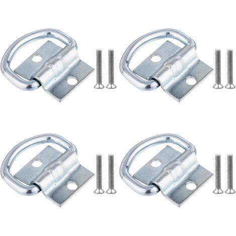 4Pcs Anneaux d'Arrimage, Attache Bache Remorque en D avec Vis pour Bateaux, Camions, Camionnettes et Maisons (1/5)