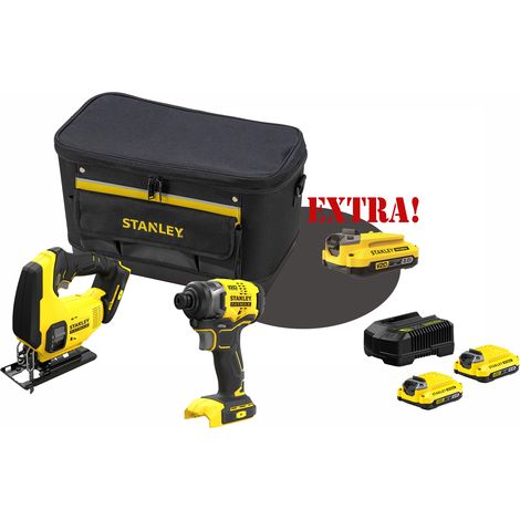 Kit Avvitatore ad impulsi a batteria 18V V20 SFMCF810B + Seghetto alternativo a batteria 18V V20 SFMCS600B + Set energia + EXTRA OMAGGI FATMAXB. STANLEYB.