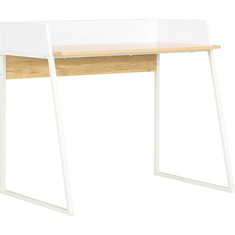 Bureau Blanc et chêne 90x60x88 cm vidaXL (1/5)