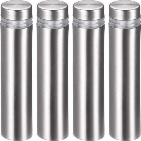 4pcs - Entretoise De Verre - Vis D&39écartement - Support Panneau Acrylique - Fixation Murale Inox - Pour Bureau Et Magasin - Argent - 53x12mm (1/5)