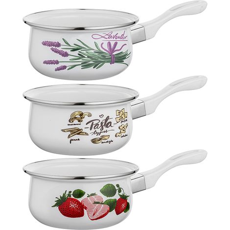 PADELLA SMALTATA DECORAZIONE SEMPLICE 16CM 1.4L MIX