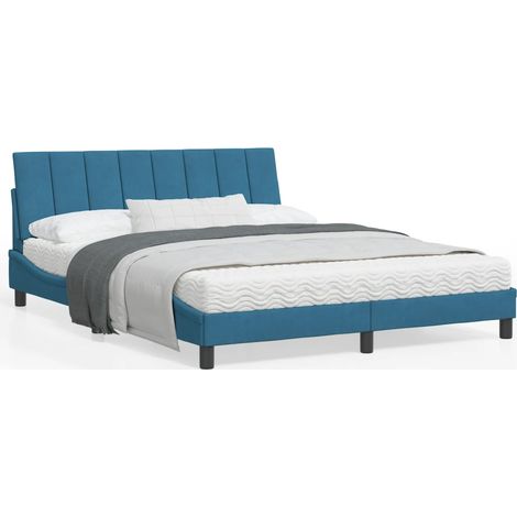 Estructura de cama sin colchón Hanko terciopelo azul 160x200 cm vidaXL (1/5)