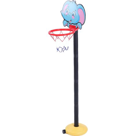 Panier de basket d'intérieur pour enfants, hauteur réglable, avec support et planche éléphant. (1/5)
