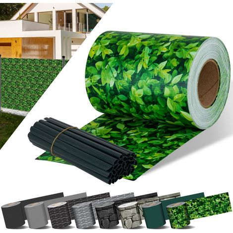KESSER® PVC pantalla de privacidad tiras de privacidad rollo de pantalla doble piquete valla opaco resistente a la intemperie y resistente al viento valla de película de privacidad pantalla de jardí