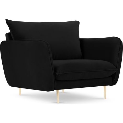 Fauteuil en velours noir (1/5)