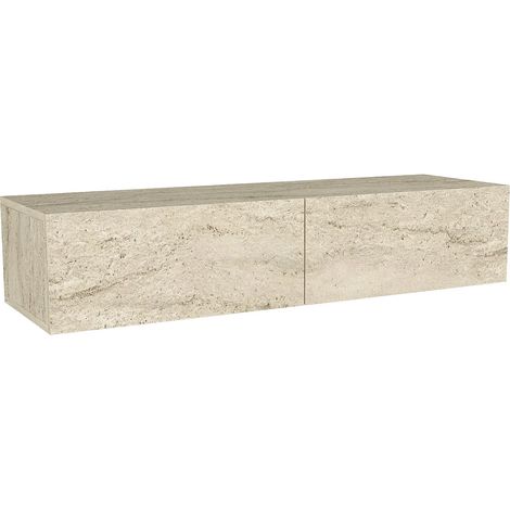 Console suspendue avec 2 portes - Effet travertin beige - TENIDA (1/5)