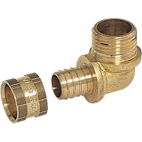 Raccord pour tubes P.E.R. Coude a glissement male DN 12 3/8 (1/2)