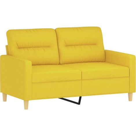 Canapé à 2 places,Sofa pour Salon,Banquette Jaune clair 120 cm Tissu CFW687145 (1/5)