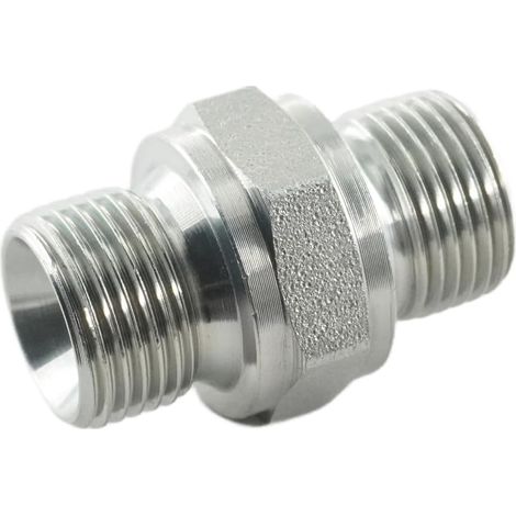 Hydraulischer Doppelnippel – 1 Stück – Edelstahl – 60°-Hochdruck-Kegeldichtung – Industriesysteme – Gewinde G1/8 bis G2 Zoll (1/5)