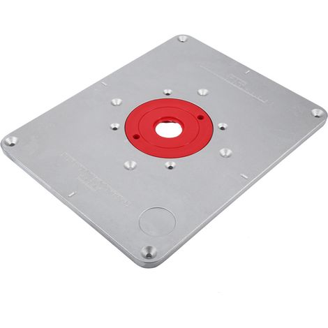Plaque de défonceuse DIY 300x235x9,5mm avec bagues de guidage, insert aluminium pour table à router, accessoire menuiserie (1/5)